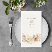 Rustikale Rose im Herbst Wasserfarben Botanisch Serviette