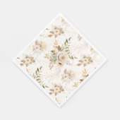 Rustikale Rose im Herbst Wasserfarben Botanisch Serviette (Ecke)