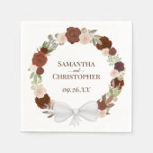 Rustikale Rose im Herbst Wreath Elegante Hochzeit Serviette (Vorderseite)