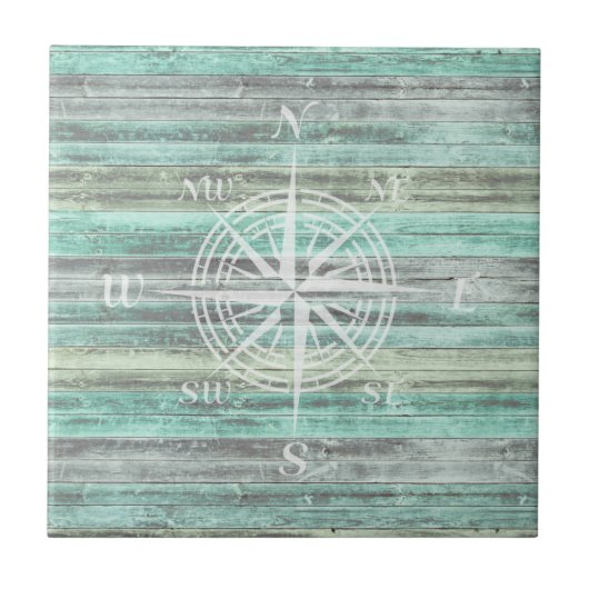 Rustikale Rose im Küstendekor Fliese (Vorderseite)