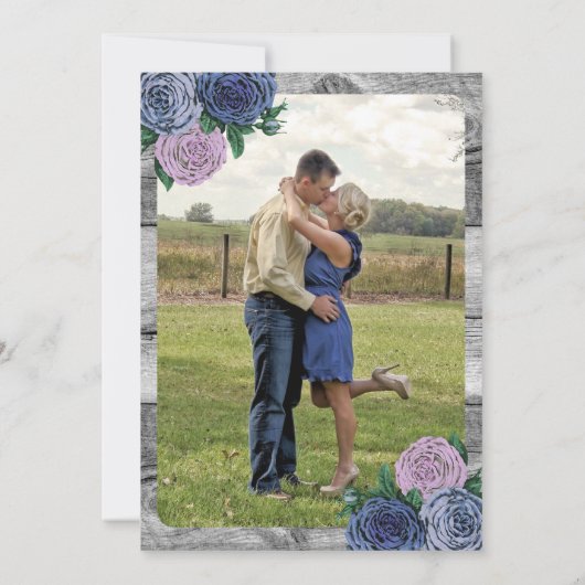 Rustikale Rose im Land Barnholz Einladung zur Hoch (Rückseite)