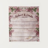 Rustikale Rose im Wald - Hintergrund für Hochzeite Wandteppich (Vorderseite)