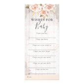 Rustikale Rose Kinderdusche wünscht Spielkarte Werbekarte (Vorne)