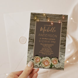 Rustikale Rose Lace Mason Jar LightS BRAUTPARTY Einladung