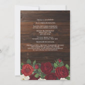 Rustikale Rose Marsala Floral Fall Romantische Hoc Einladung (Rückseite)