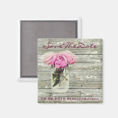 rustikale Rose Masson Glas Hochzeit speichern Sie Magnet (Vorderseite/Rückseite)