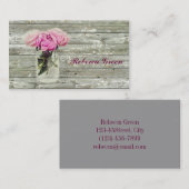 Rustikale Rose Masson Jar Hochzeit Visitenkarte (Vorne/Hinten)