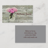 Rustikale Rose Masson Jar Hochzeit Visitenkarte (Vorne/Hinten)