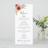 Rustikale Rose Menükarte (Stehend Vorderseite)