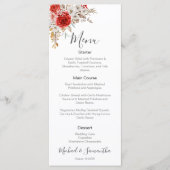 Rustikale Rose Menükarte (Vorderseite)