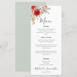 Rustikale Rose Menükarte