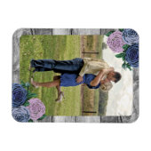 Rustikale Rose mit eigenem Foto aus Holz Magnet (Horizontal)
