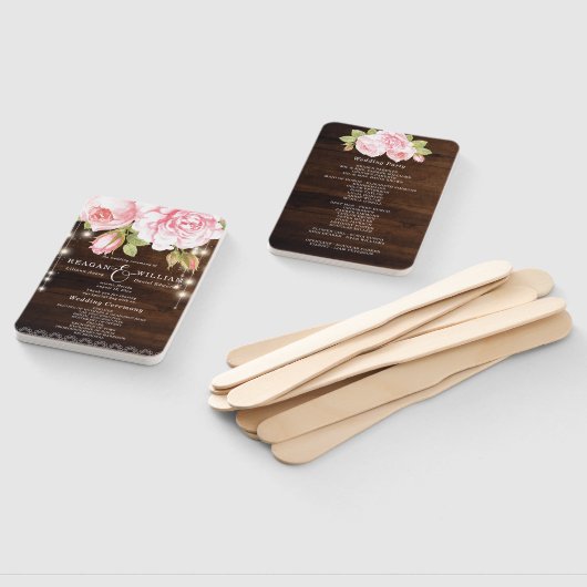 Rustikale Rose mit Holzsaitenleuchten Fächer (Non-assembled)