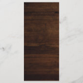 Rustikale Rose mit Holzsaitenlicht Menükarte (Rückseite)