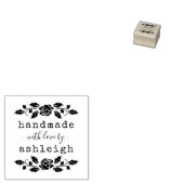Rustikale Rose mit Liebe | INDIVIDUELLE NAME Gummistempel (Stempel)