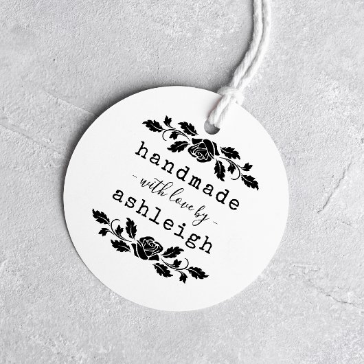 Rustikale Rose mit Liebe | INDIVIDUELLE NAME Gummistempel