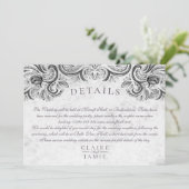 Rustikale Rose mit Schwarz-Weiß-Einladung. Einladung (Stehend Vorderseite)