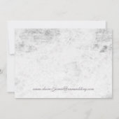 Rustikale Rose mit Schwarz-Weiß-Einladung. Einladung (Rückseite)