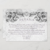 Rustikale Rose mit Schwarz-Weiß-Einladung. Einladung (Vorne/Hinten)