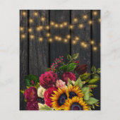 Rustikale Rose mit Sonnenblumen Flyer (Hinten)