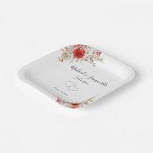 Rustikale Rose Pappteller (Gewinkelt)