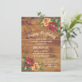 Rustikale Rose Party Einladung (Stehend Vorderseite)