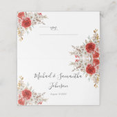 Rustikale Rose Platzkarte (Außenseite Aufgefaltet)