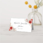 Rustikale Rose Platzkarte (Vorderseite)