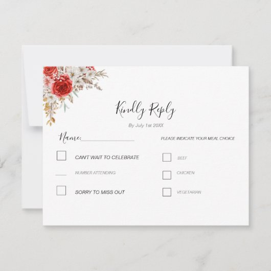 Rustikale Rose RSVP Karte (Vorderseite)