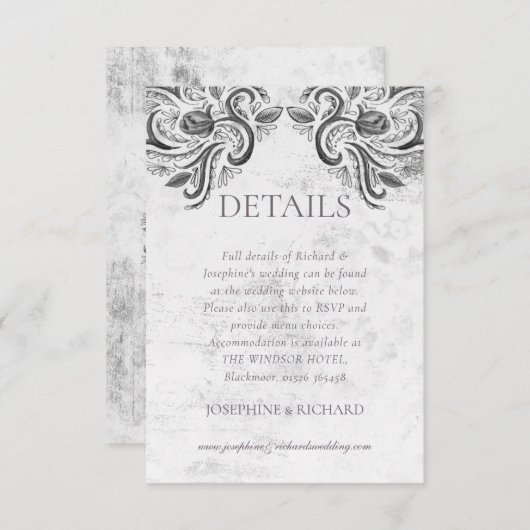 Rustikale Rose-RSVP-Karte RSVP Karte (Vorne/Hinten)