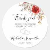 Rustikale Rose Runder Aufkleber (Vorderseite)