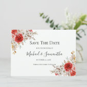 Rustikale Rose Save The Date (Stehend Vorderseite)