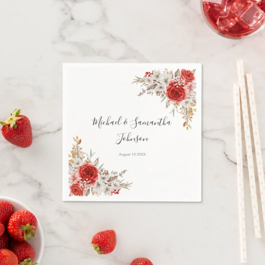 Rustikale Rose Serviette (Beispiel)