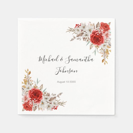 Rustikale Rose Serviette (Vorderseite)