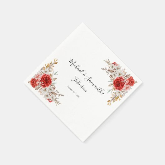 Rustikale Rose Serviette (Ecke)