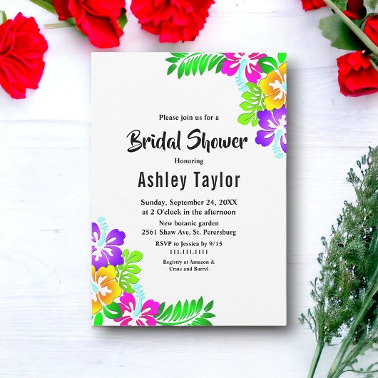 Rustikale Rose Sommerblumengeschmack Brautparty Einladung