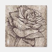 Rustikale Rose Tinte Zeichnend Magnet (Vorne)