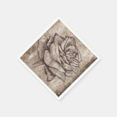 Rustikale Rose Tinte Zeichnend Serviette (Ecke)