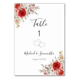 Rustikale Rose Tischnummer