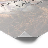 Rustikale Rose und Aster Wedding Welcome Foto Poster (Ecke)