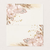 Rustikale Rosé- und Gold-Blumen-Boho-Tischkarte (Innenseite Aufgefaltet)