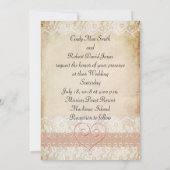 Rustikale Rose und Hochzeitseinladung Einladung (Rückseite)