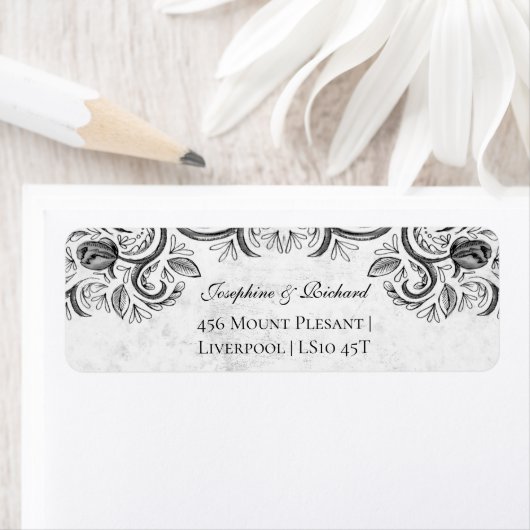 Rustikale Rose Vintag Schwarz-Weiß (Insitu)