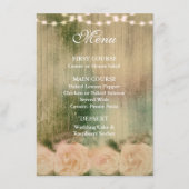 Rustikale Rose Wedding Menu Card Menükarte (Vorderseite)
