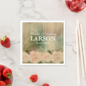 Rustikale Rose Wedding Napkin Serviette (Beispiel)