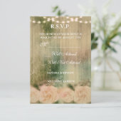 Rustikale Rose Wedding R.S.V.P. RSVP Karte (Stehend Vorderseite)