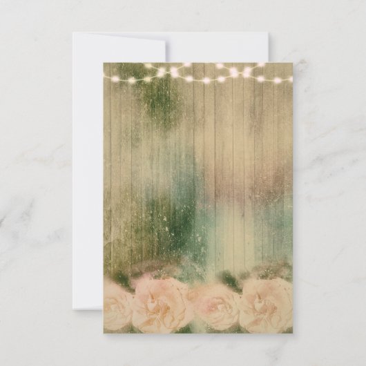 Rustikale Rose Wedding R.S.V.P. RSVP Karte (Rückseite)