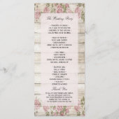 Rustikale Rose zum Hochzeitsprogramm für Holz Programm (Rückseite)