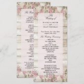 Rustikale Rose zum Hochzeitsprogramm für Holz Programm (Vorne/Hinten)