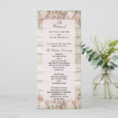 Rustikale Rose zum Hochzeitsprogramm für Holz Programm (Stehend Vorderseite)